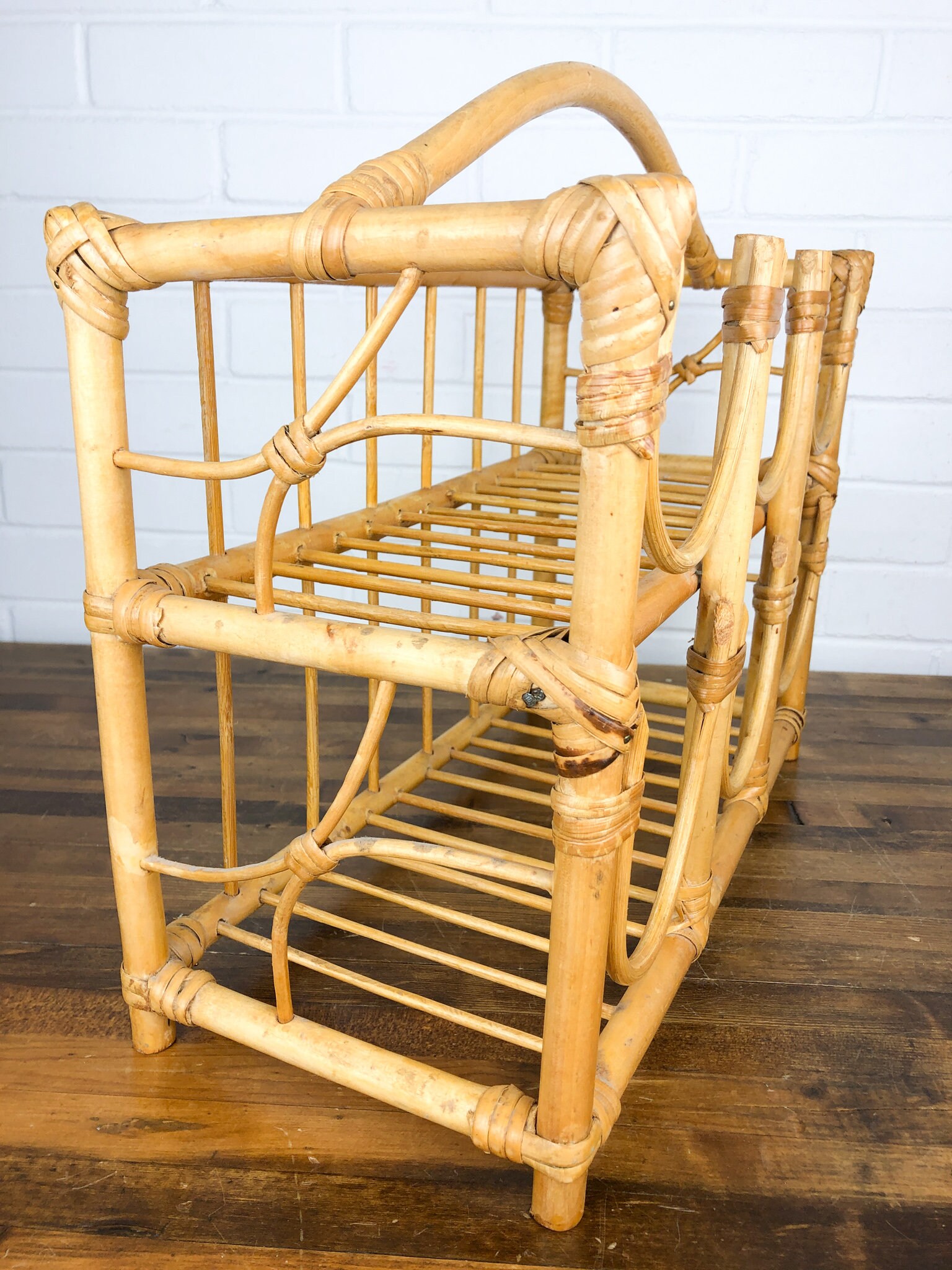 Vintage Bamboo Countertop Shelf with Six Curved Front Etsy