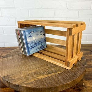 Vintage Wood Storage Display Container or CD Holder Storage Rack Small Wood Box No Lid