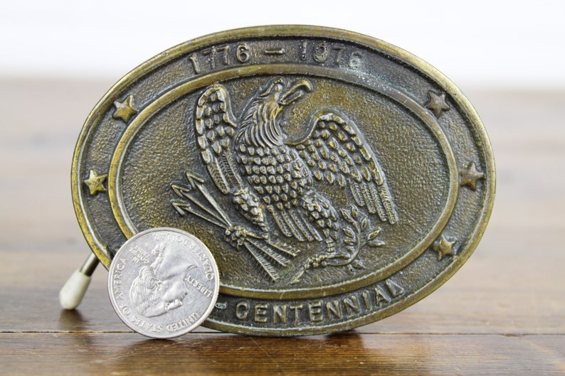 Vintage Bicentennial American Eagle Belt Buckle 1776-1976