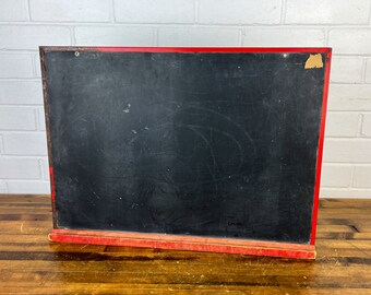 21x15" Vintage Red Metal and Wood Chalkboard for Decor Distressed Hanging Rustic Wall Decor with Rust Wood Vintage Industrial Wall Decor