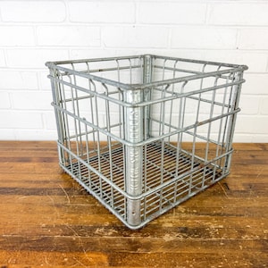 Vintage Metal Dairy Crate - Etsy