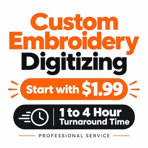 Custom Embroidery Digitizing | Logo Cap Patch Digitizing | DST PES EXP