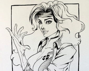 Rogue X-men Original Inktober Illustration