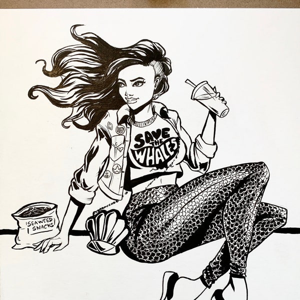 Casual Mera Original Inktober Illustration