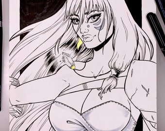 Kida Atlantis Original Pen and Ink drawing