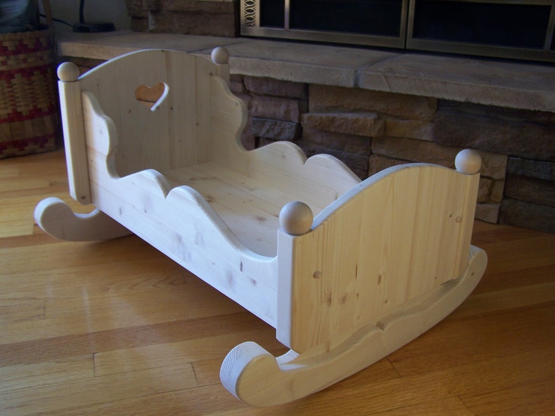 Handmade Wood Doll Cradle Toy Etsy