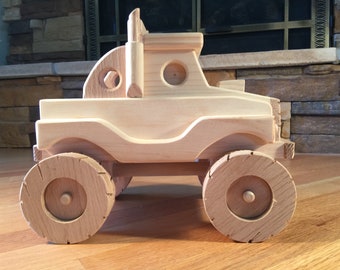 Handmade Wooden Monster Truck Toy