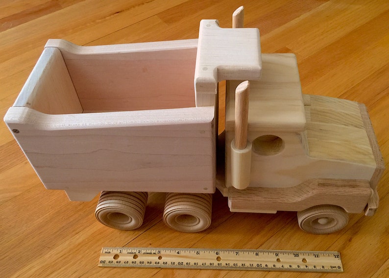 Handmade Wooden Dump Truck Toy Etsy