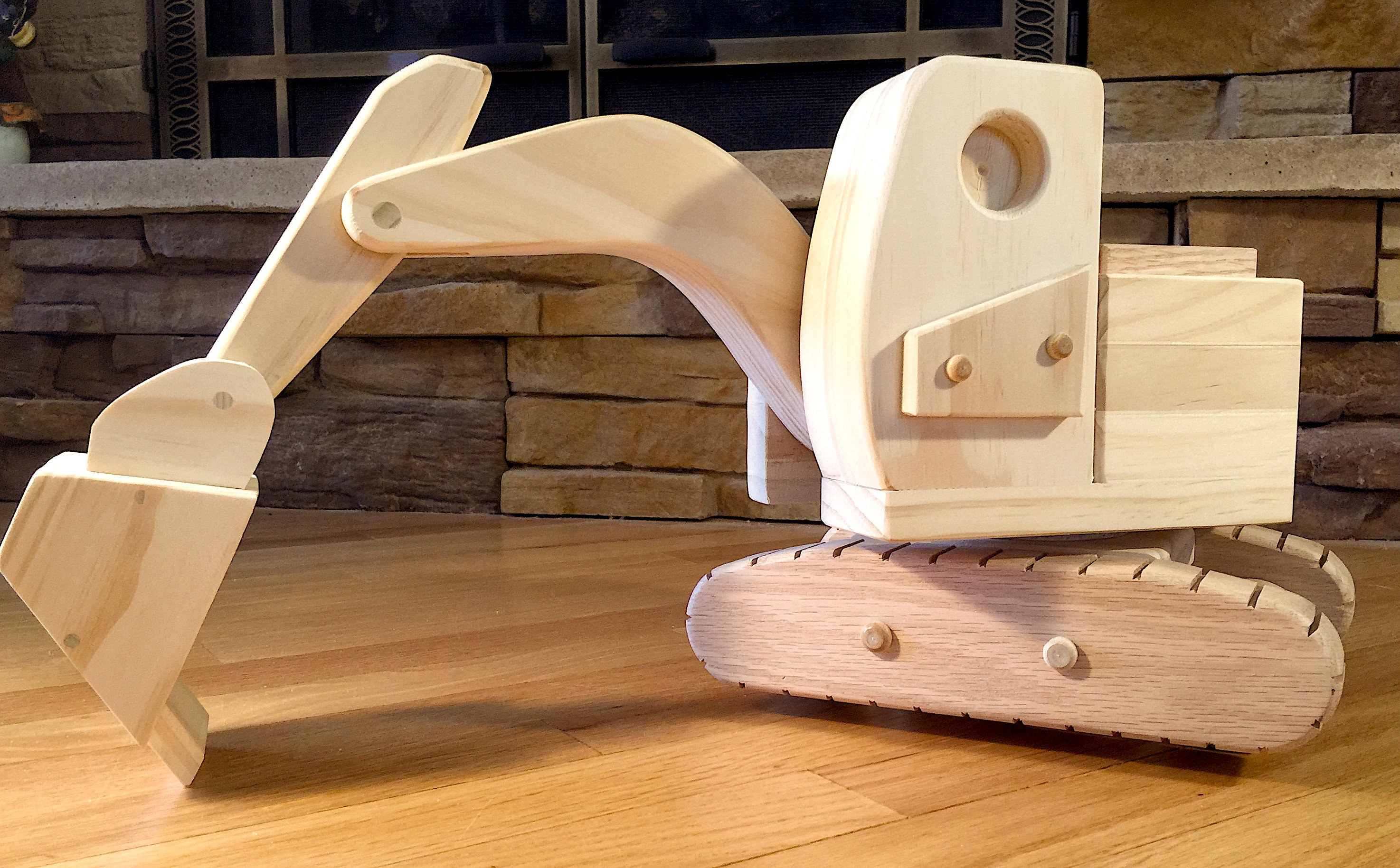 Handmade Wooden Excavator Toy Etsy