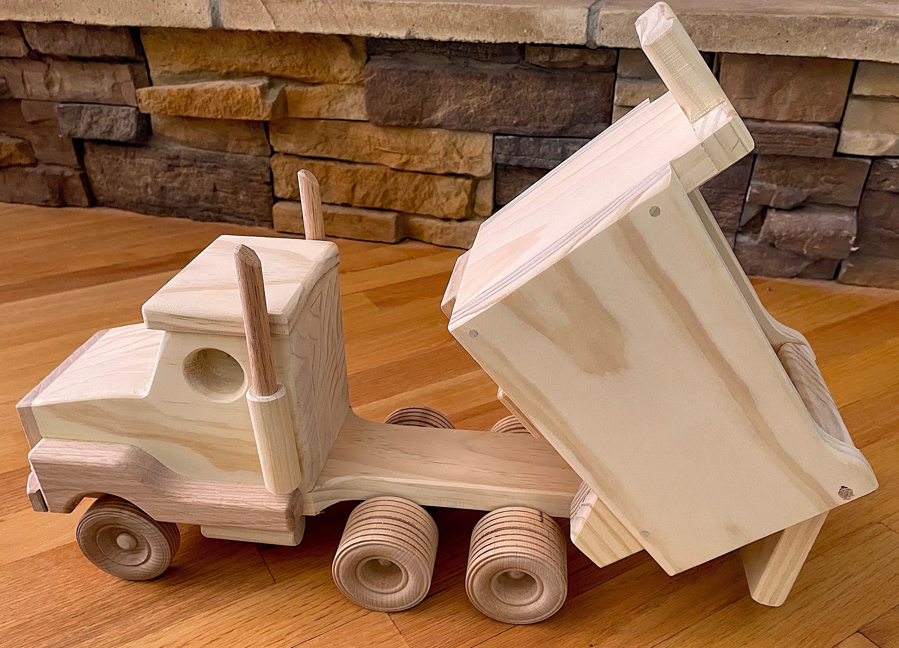 Handmade Wooden Dump Truck Toy Etsy