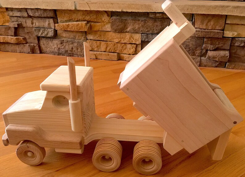 Handmade Wooden Dump Truck Toy Etsy