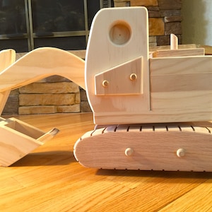 Handmade Wooden Excavator Toy