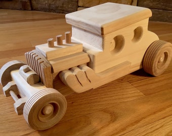 Handmade Wooden Hot Rod Car Toy