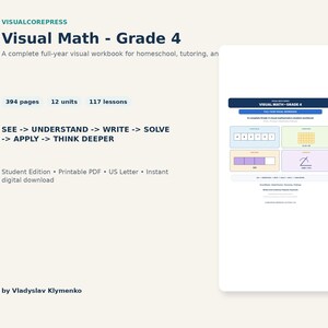 Visuell matematikarbetsbok för årskurs 4, utskrivbar PDF för hela året