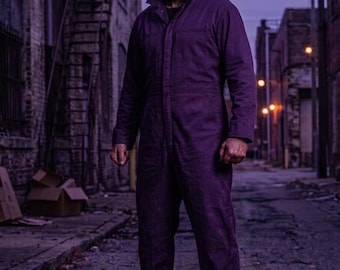 Handmade purple Halloween Costume, Horror Party Jumpsuit, Dark Fantasy Outfit