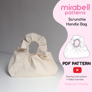 Scrunchie Handle Bag Sewing Pattern PDF | Ruched Cloud Handbag Pattern | Beginner Friendly + Video Tutorial | Instant Download