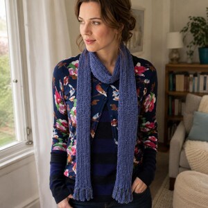 Beaded Leaf Scarf Knitting Pattern | Long Skinny Knit Scarf Pattern | Women's Knitted Accessory Pattern | Intermediate Knitting PDF