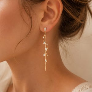 Pendientes colgantes de cristal dorado, pendientes largos, pendientes de acero inoxidable, elegantes pendientes de hojas, joyería nupcial para mujer.