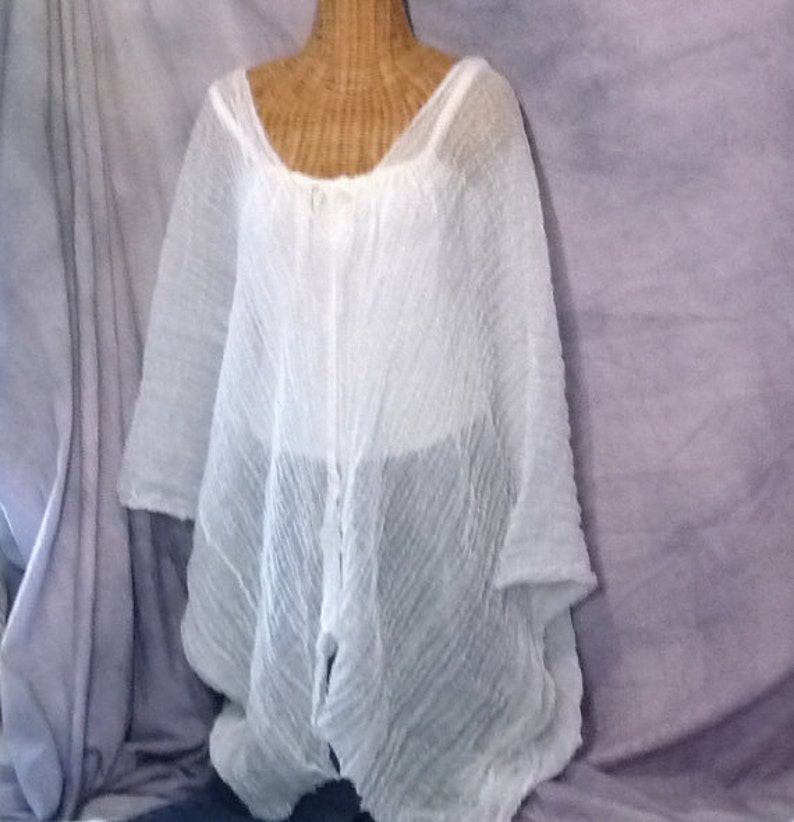 Womens White 7x Short Petite One Size Muumuu Full Figure 8x Cover Up Coverup 6x Oversized Cotton Plus Size Tunic Caftan
