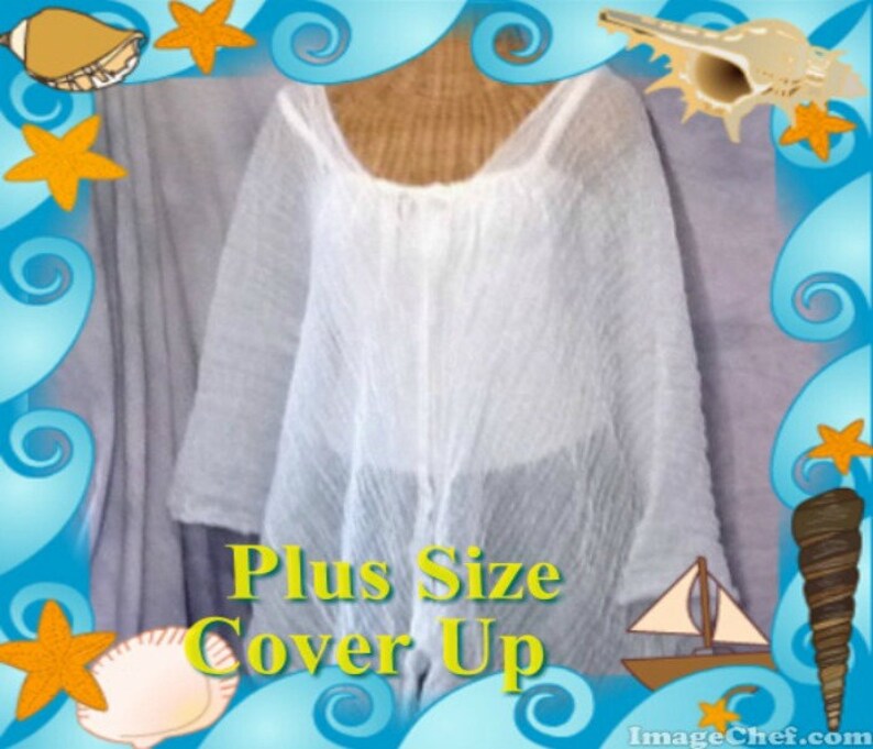 Womens White 7x Short Petite One Size Muumuu Full Figure 8x Cover Up Coverup 6x Oversized Cotton Plus Size Tunic Caftan