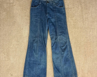Vintage 70s Bellbottom Flare Women 28 Jeans Retro Disco 70s Chic Western Boho