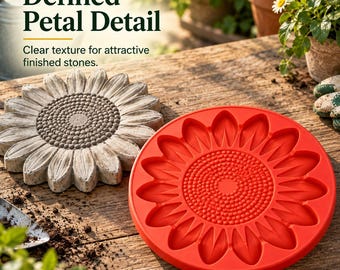 Sonnenblumen-Trittsteinform, DIY-Gartenweg-Betonform, wiederverwendbare Silikon-Blumenpflasterform für die Gartengestaltung