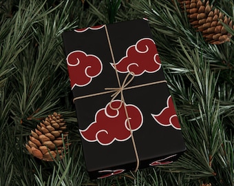 Naruto Akatsuki Wrapping Paper, Anime Christmas Gift Wrap, Ninja Fan Gift Packaging Paper