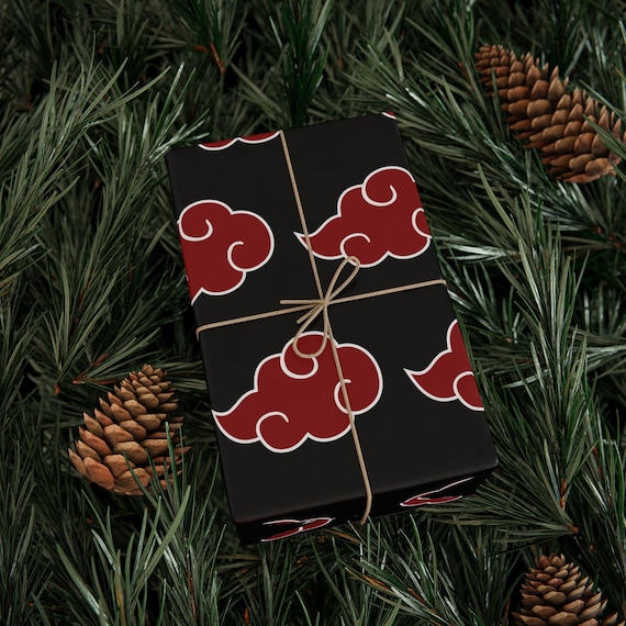 Naruto Akatsuki Wrapping Paper, Anime Christmas Gift Wrap, Ninja Fan Gift Packaging Paper