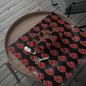Papel de regalo de Naruto Akatsuki, papel de regalo de Navidad de anime, papel de embalaje para regalos de fans de los ninjas imagen 3