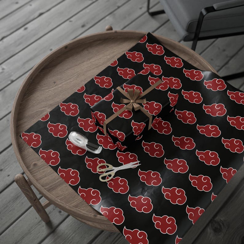 Papel de regalo de Naruto Akatsuki, papel de regalo de Navidad de anime, papel de embalaje para regalos de fans de los ninjas imagen 3