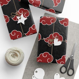Papel de regalo de Naruto Akatsuki, papel de regalo de Navidad de anime, papel de embalaje para regalos de fans de los ninjas imagen 4