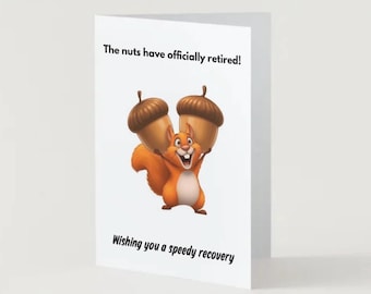 Funny Vasectomy Card : Squirrel With Nuts