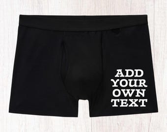 Personalised Boxers : Add Your Own Text, Choose Font and Colour