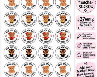 Personalised Teacher Reward Stickers