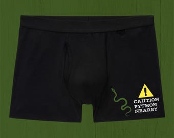 Funny Python Boxers : Caution Python Nearby