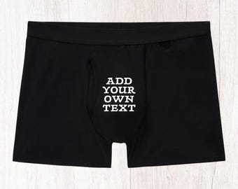 Personalised Boxers : Add Your Own Text, Choose Font and Colour