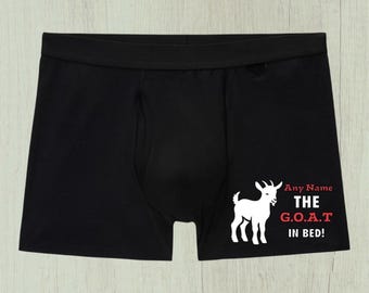 Funny Personalised GOAT Boxers : The G.O.A.T In Bed