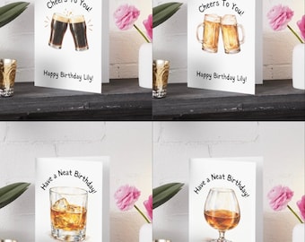 Personalised Beer Inspired Birthday Card