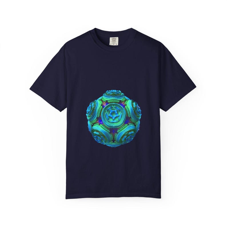 Blue Green Orb Mandala T-shirt | Geometric Sacred Geometry Art