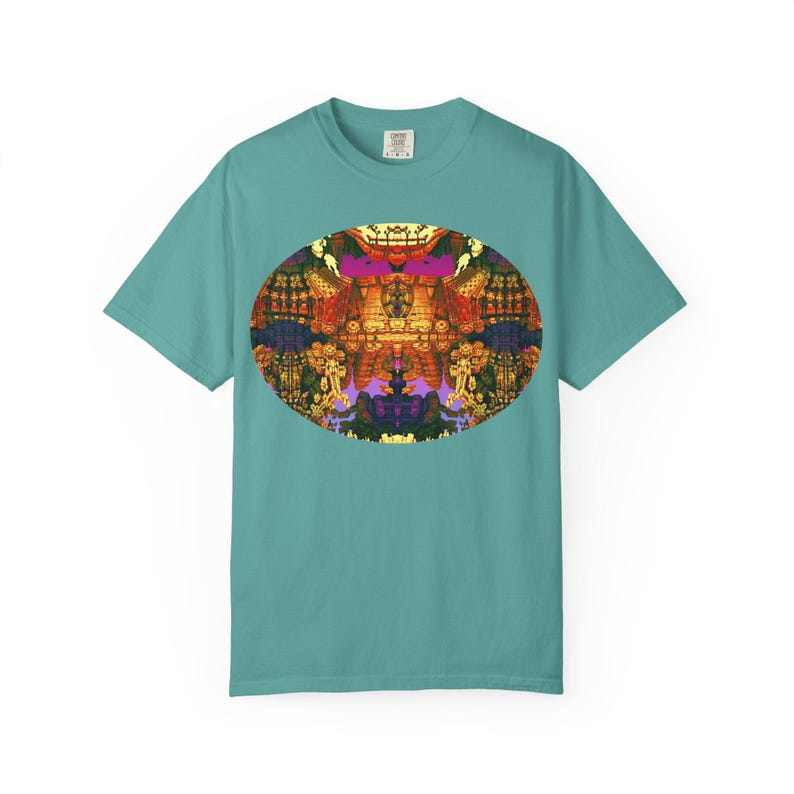 Psychedelic Floral Kaleidoscope T-Shirt | Colorful Mandala Oval Print