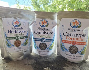 Fish Food Sampler, 1.2 mm Sinking Pellets, 3 x 8 oz | FinNaturals