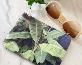 Banana Leaves Small Zippered Pouch