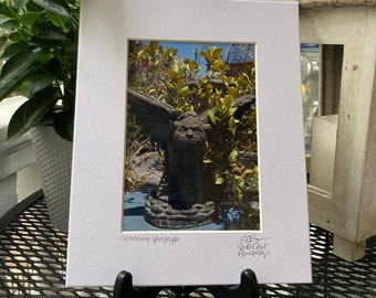 Gargoyle Photo Matted and Signed Tiny Art - theRDBcollection - Renee Dent Blankenship