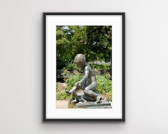 Child Statue Fountain Photo - New Orleans Audubon Park - Garden Art - theRDBcollection - Renee Dent Blankenship