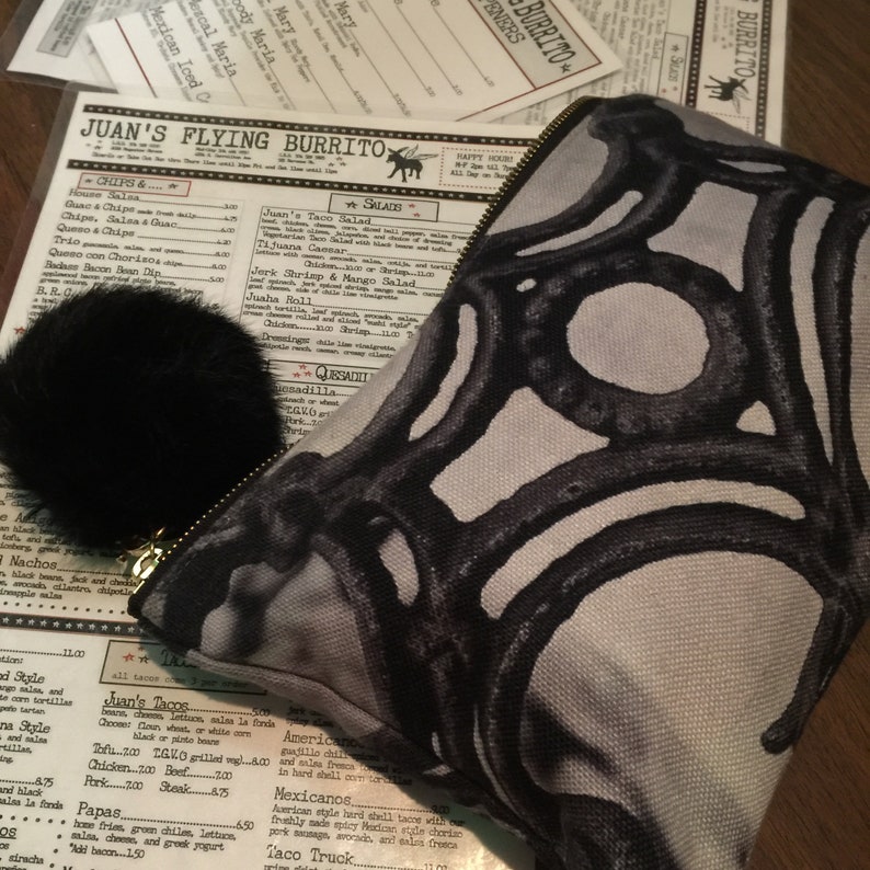 Ornate Ironwork Photo Handheld Ironwork Zippered Bag Black and Gray Bag Zippered Pouch theRDBcollection New Orleans Clutch