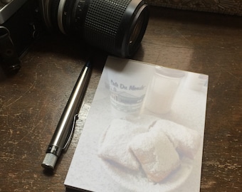 Beignets and Cafe Au Lait Pad - Cafe du Monde Notepad - New Orleans Stationery - theRDBcollection