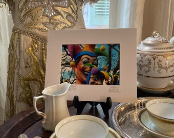 Mardi Gras Jester Small Matted and Signed Photograph