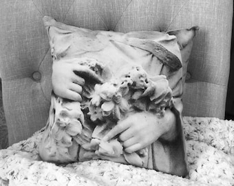 Angel Hands Small Pillow Textile Art