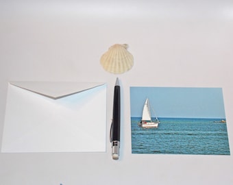 Sailboat Cards - Gulf Coast Notecards - Southern Photography - Boat in the Gulf Photo - Beach Stationery - theRDBcollection