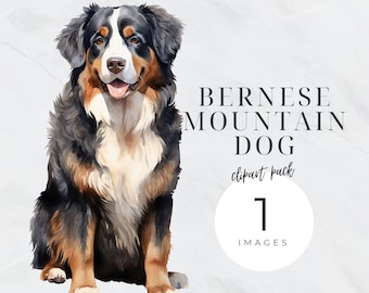 Bernese Mountain Dog Clipart,  Bernese Dog Png,  Pet Png, Transparent Background, Digital Planner, Dog Portrait, Nursery, Commercial Use